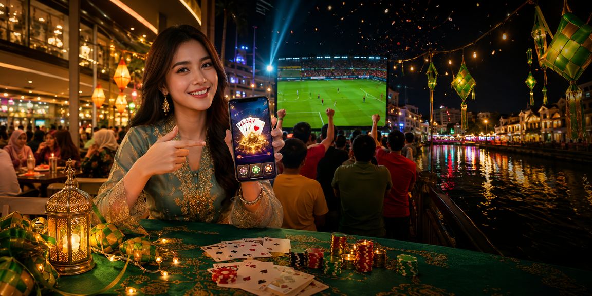 Pengguna di Ipoh melakukan pertaruhan bola sepak dalam suasana perayaan Hari Raya di platform se2